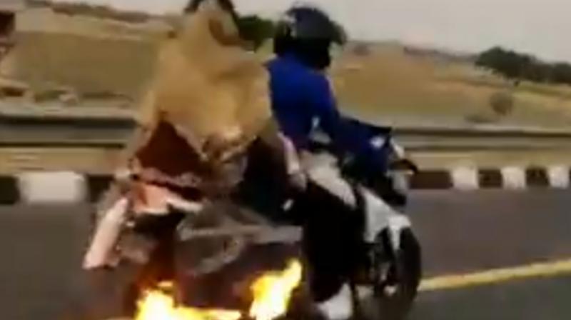 Hot Wheels: UP police chase bike on fire, saves family; video goes viral