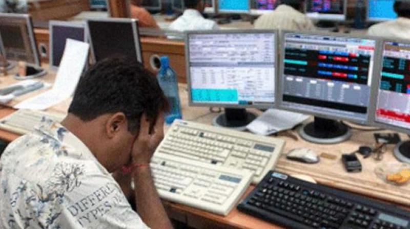 A broker in sad mood after market BSE Sensex crashed. (Photo: File/PTI)
