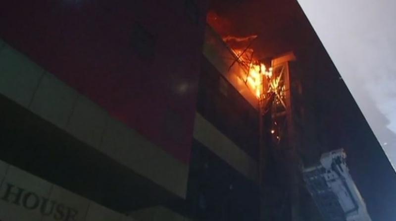 14 people were killed and 21 others injured after a major fire broke out at One Above pub, located on the third floor of the Trade House Building in Kamala Mills Compound on Senapati Bapat Marg in Lower Parel shortly after midnight. (Photo: Twitter | ANI)