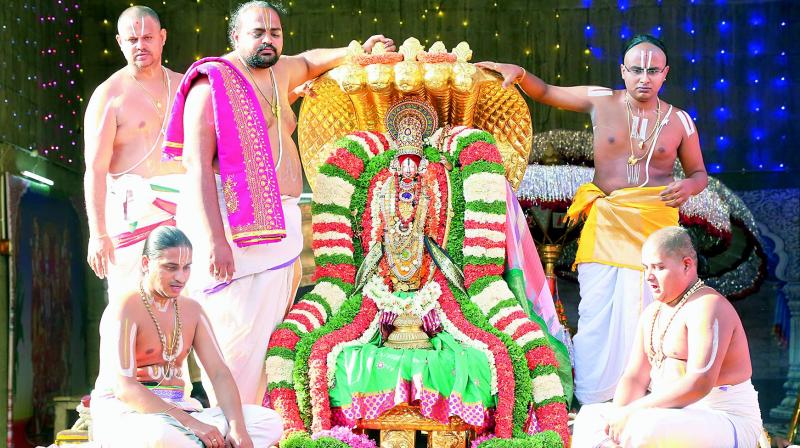 Tirupati: Lord Sri Ramachandra rides on Vasuki and Hamsa