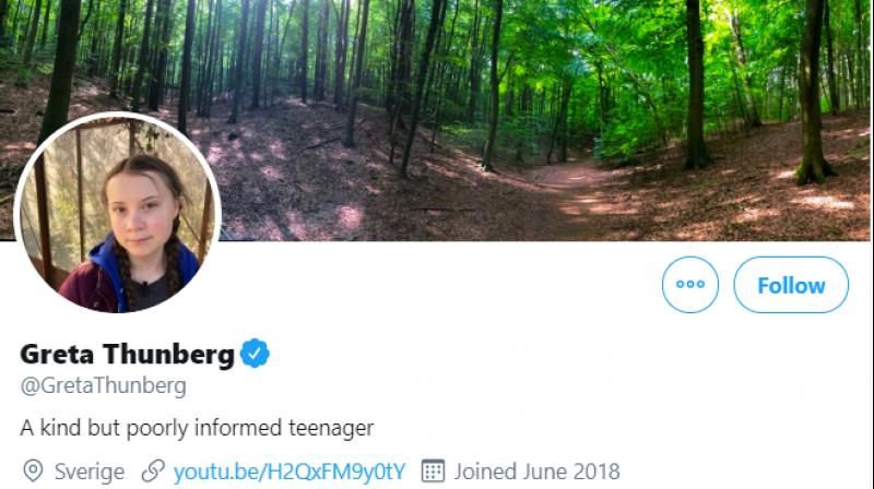 Greta Thunberg changes her Twitter bio to mock Putin after he criticised her speech