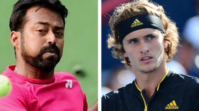 Zverev has already clinched five titles this year, while Paes is a veteran of 54 doubles titles.(Photo: PTI/AP)