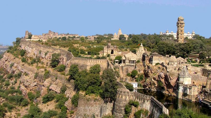 Chittorgarh Fort is a World Heritage Site in Rajasthan.