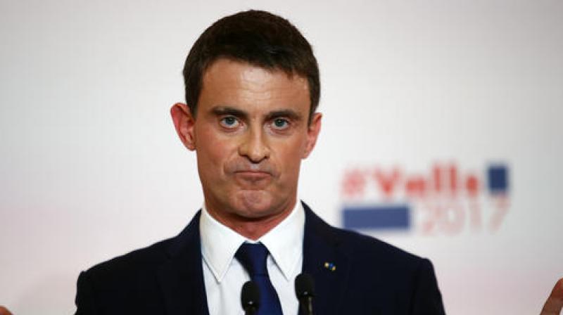 Former French Prime Minister and left-wing candidate Manuel Valls delivers his speech during a campaign press conference in Paris. (Photo: AP)