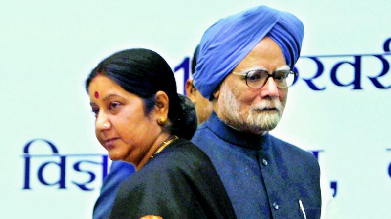 Manmohan Singh and Sushma Swaraj.