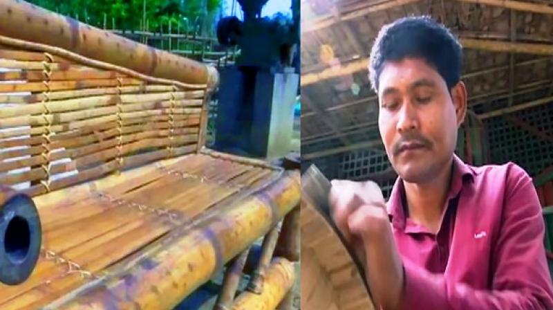 The organic approach of making bamboo crafts has led to the increase in demand for the products in the market. (Photo: ANI)