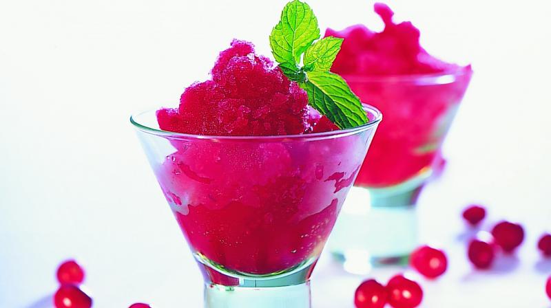 Thirst quenching cranberry sorbet recipe