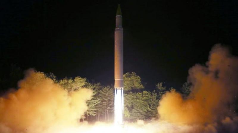 North Korea launched another missile Tuesday morning, officials said. (Photo: AFP)