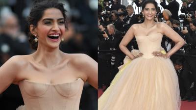 400px x 224px - Cannes: After traditional look, fashionista Sonam is back in nude gown on  red carpet