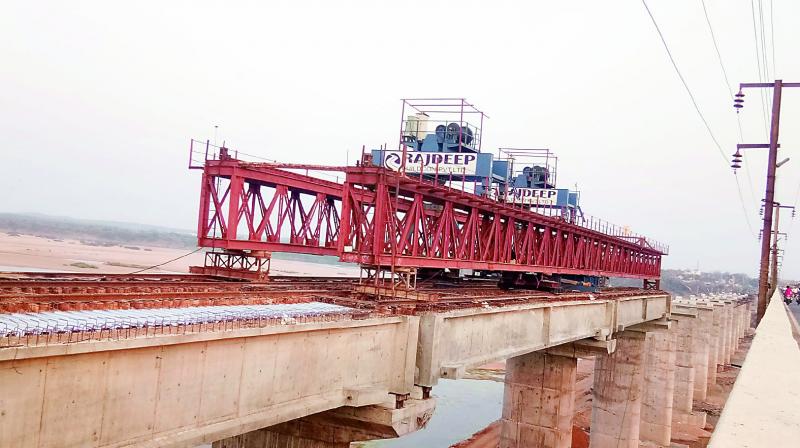The second bridge on the Godavari under constriction at Bhadrachalam. (Photo: DC)