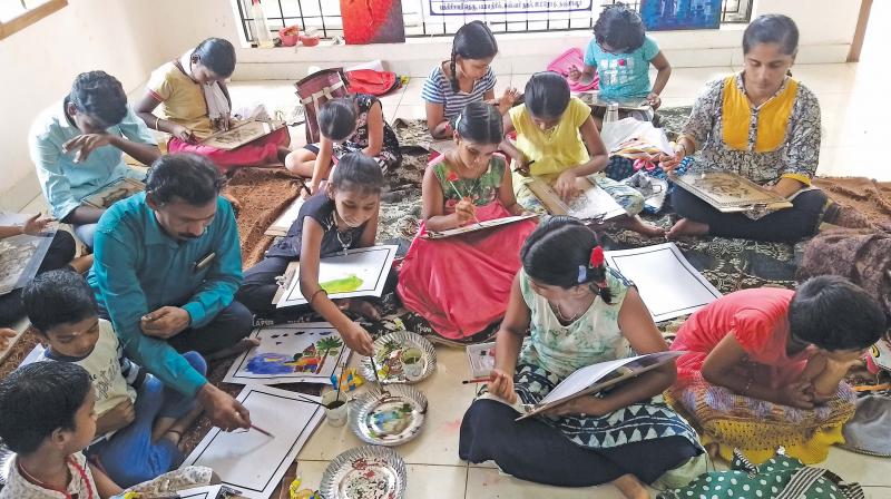 Summer art camp for school kids, a good draw in Thanjai