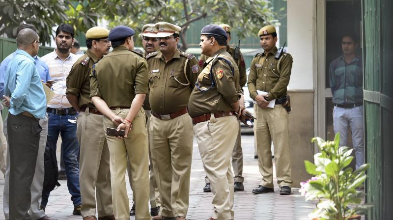 Delhi Police conduct an investigation in the case of the alleged assault on Chief Secretary Anshu Prakash by Aam Aadmi Party MLAs, at Delhi Chief Minister Arvind Kejriwals residence in New Delhi on Friday. (Photo: PTI)
