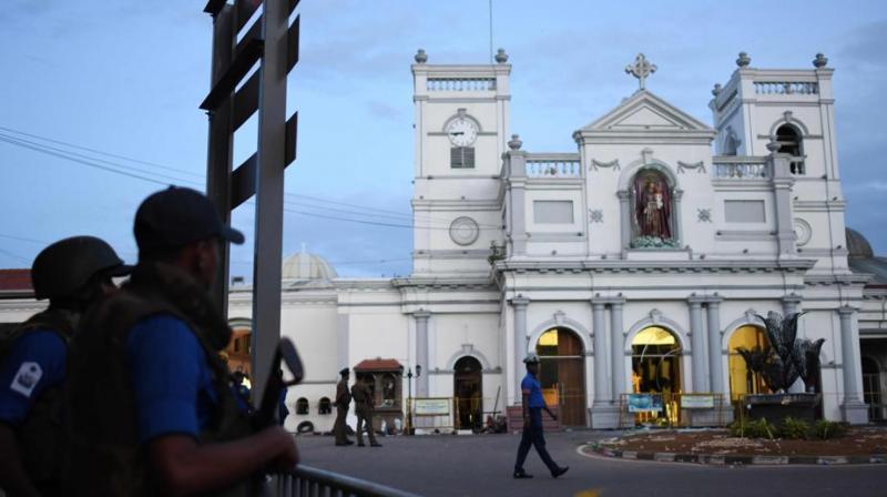 Security personnel stand guard outside St. Anthonys Shrine in Colombo on April 23, 2019, two days after the church was hit in a series of bomb blasts targeting churches and luxury hotels in Sri Lanka. (Photo: AFP)