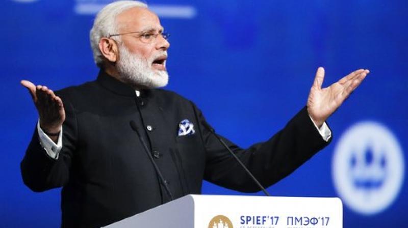 Indias Prime Minister Narendra Modi addresses the St. Petersburg International Economic Forum in St.Petersburg, Russia. (Photo: AP)