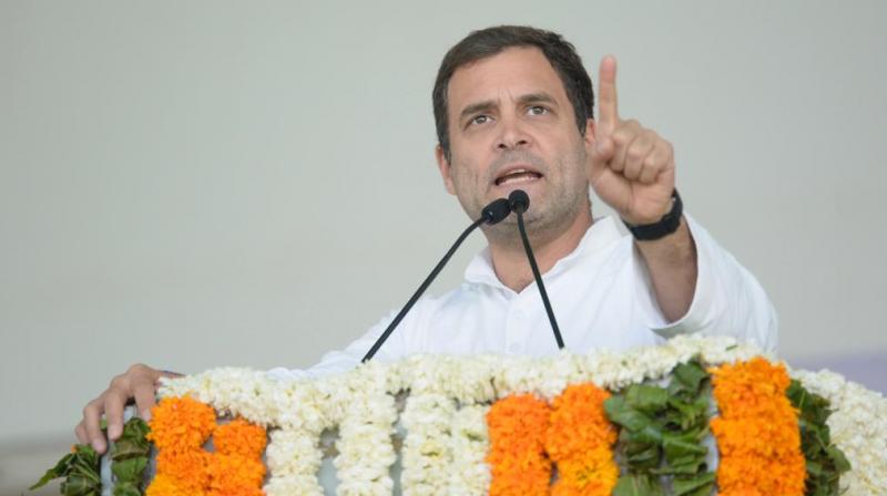 Congress chief Rahul Gandhi said waiving farm loans is a small step towards addressing agriculture distress and a new green revolution is needed to resolve the problem. (Photo: Twitter | @INCIndia)
