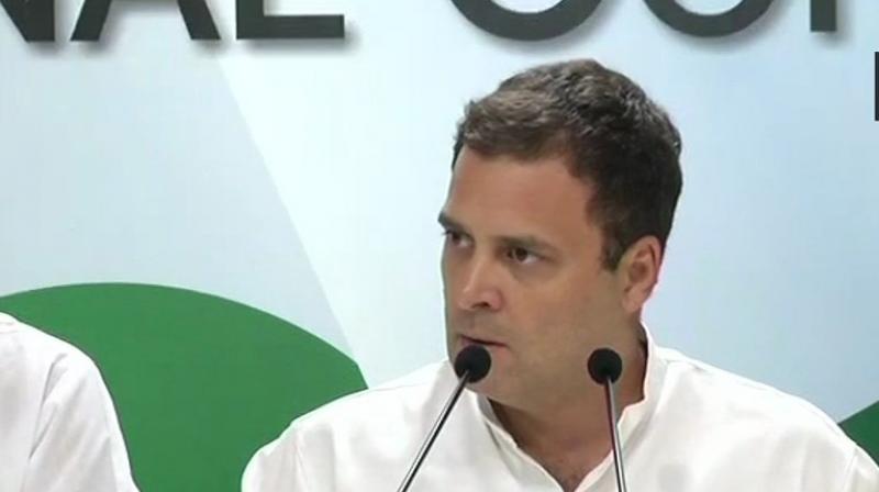 Rahul accused Defence Minister Nirmala Sitharaman of shielding the Prime Minister and demanded a Joint Parliamentary Committee on the Rafale deal. (Photo: ANI/Twitter)