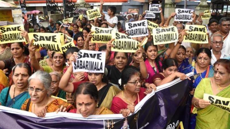 Police sources claimed they had information that the protesters might create trouble at Sannidhanam and therefore, precautions were taken accordingly.  (Photo: PTI)