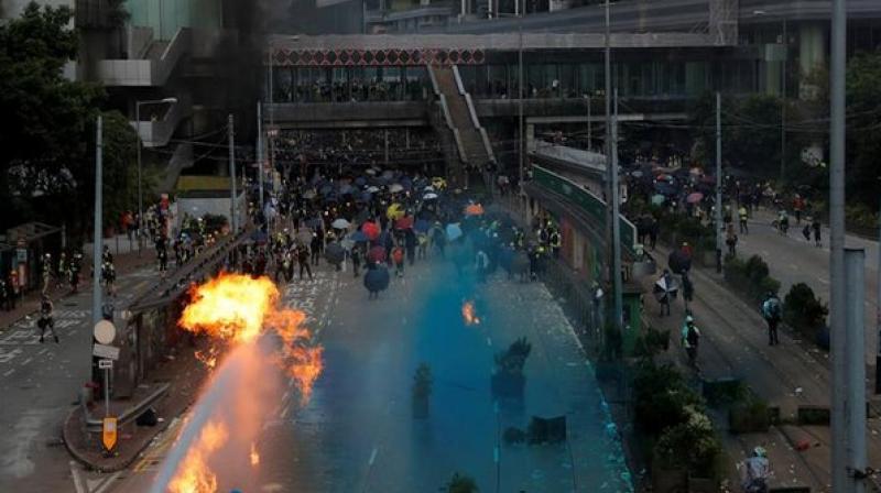 Protests break out in parts in Hong Kong on China\s National Day