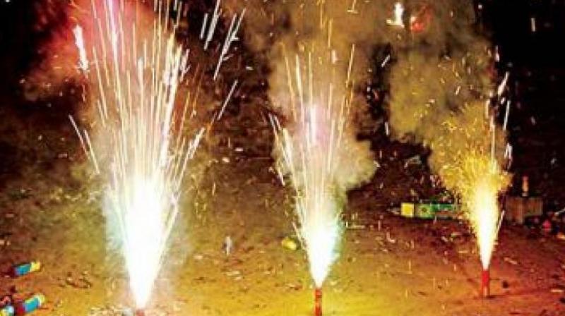 The Hyderabad police has issued a notification that crackers must not be burst on the roads, and they can be burst only between 8 pm and 10 pm on the orders of the apex court. (Representional Image)