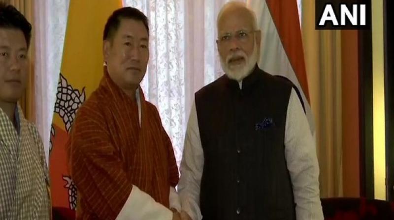 Following the address, Modi visited the National Memorial Chorten, where he offered khaddar and lit butter lamps. The monument honours the third King of Bhutan or the Druk Gyalpo, Jigme Dorji Wangchuck. (Photo: ANI)