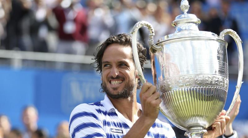 Feliciano Lopez, who trailed by a set to the to the big-serving Cilic, held his nerve in a gripping summit showdown to outplay world number seven and clinch his first ATP title since Gstaad in July 2016.(Photo: AP)