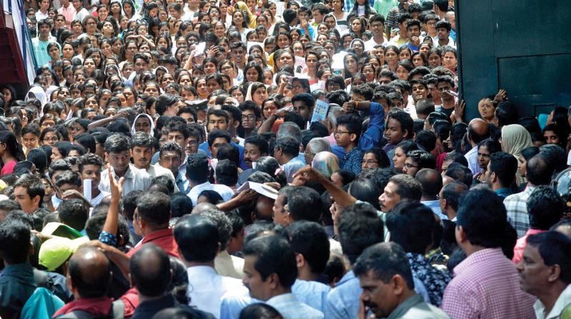 Students come out after the NEET-2018 examinations in Thiruvananthapuram (Image: DC FILE)