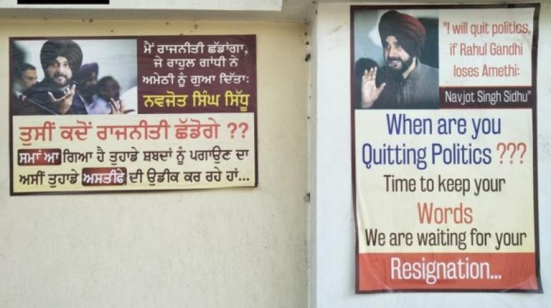 When will you quit politics?: Posters asking for Sidhu\s resignation seen in Punjab