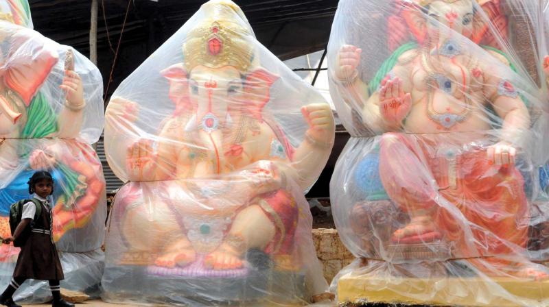 A file photo of Ganesha statues  in Bengaluru. (Photo: DC)