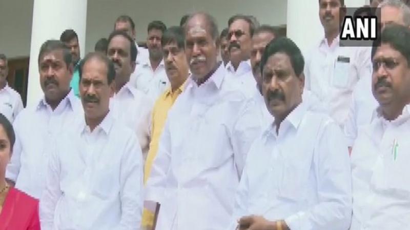 They had also submitted a notice to the Puducherry Assembly Secretary for moving a no confidence motion against Speaker V P Sivakolundhu last week. (Photo: ANI)