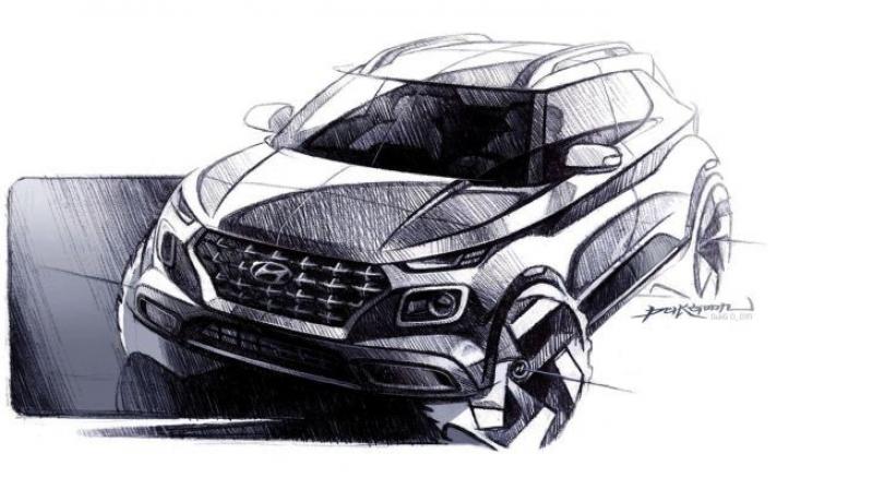 2019 Hyundai venue teased in official sketches ahead of April 17 debut