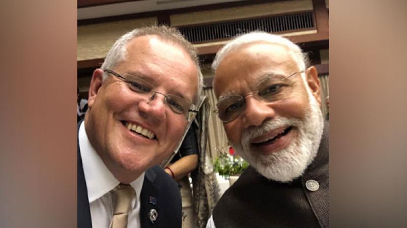 Soon after the Modis re-election, Morrison called up Modi to congratulate him on winning the Lok Sabha elections and sought to boost bilateral ties. (Photo: Twitter)