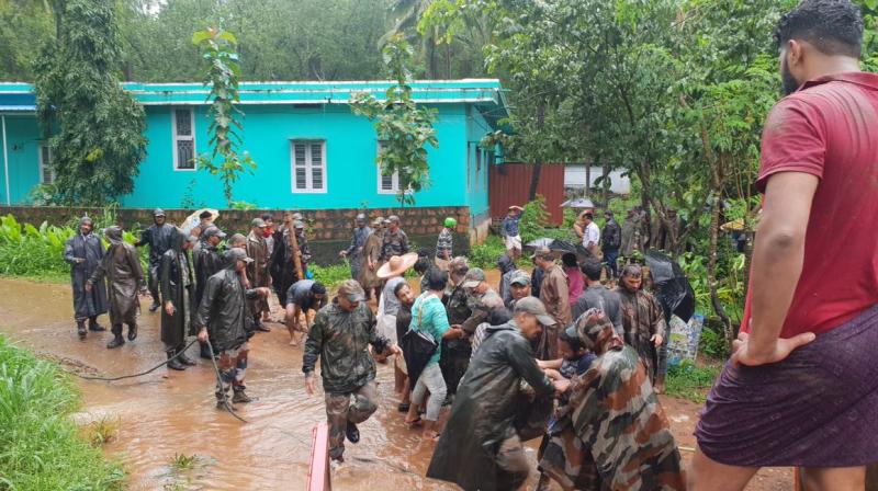 The Southern Naval Command suspended all training activities to help with relief operations as requested by the Kerala State Disaster Management Authority (KSDMA). (Photo: Twitter | @adgpi)
