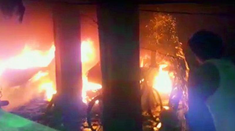 Hyderabad: Ganesha pandal, vehicles gutted