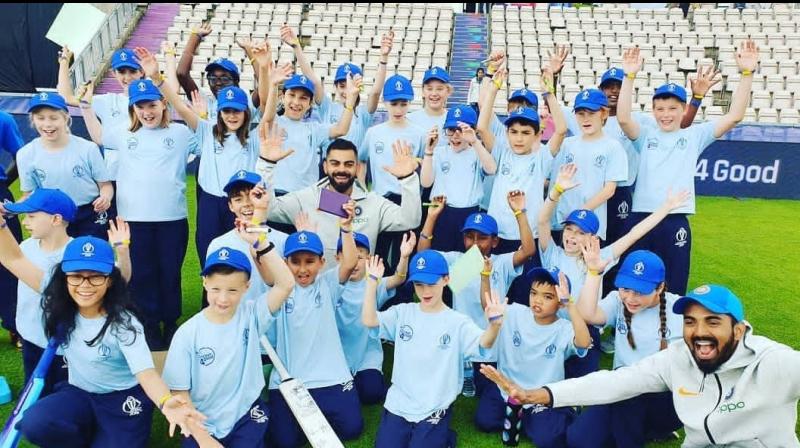 ICC CWC\19: Virat Kohli, KL Rahul spend time with kids, share great moments