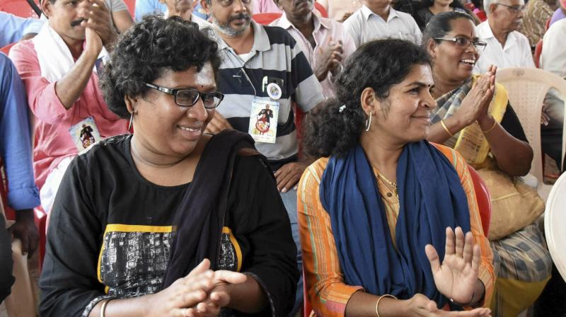 Bindu, a college lecturer and CPI(ML) activist from Kozhikode, and Kanakadurga, a civil supplies department employee from Malappuram, visited Sabarimala shrine on January 2. (Photo: File | PTI)