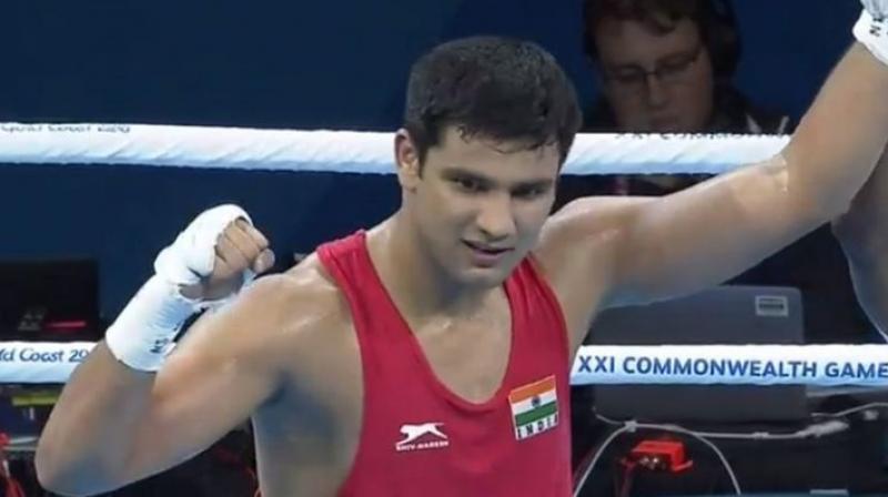 19-year-old Naman lost to crowd favourite Jason Whateley in another exciting contest in the heavyweight 91kg category.(Photo: Twitter)