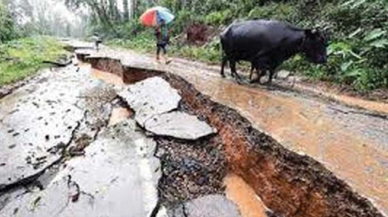 A file picture of the havoc caused by heavy rains and landslides in Kodagu last year