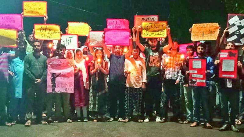 Students rally for Kashmiris at University of Hyderabad