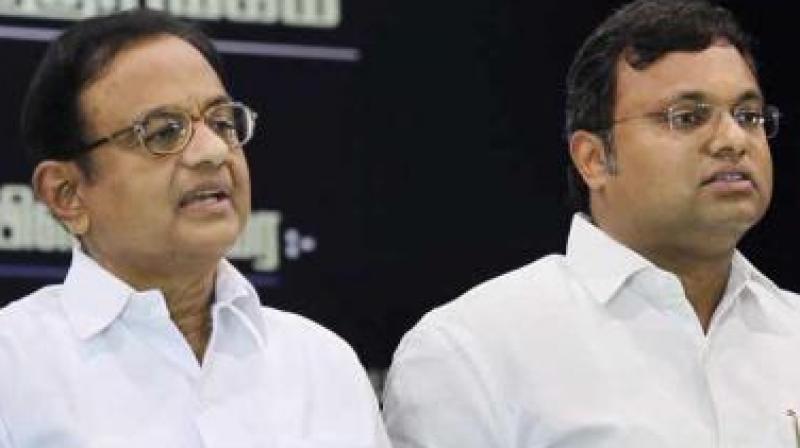 Union minister P Chidambaram and his son Karti (Image: DC)