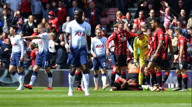 Son Heung-min was first to be sent off for pushing Jefferson Lerma just before halftime with Juan Foyth shown a straight red card for a studs-up tackle on Jack Simpson two minutes after coming on at the interval. (Photo: AFP)