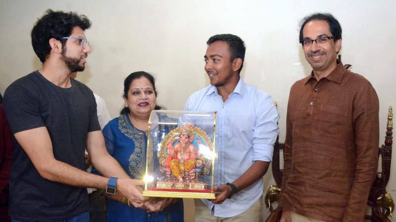 \Prithvi Shaw should concentrate on his game and not worry about a house. We will not let him face any difficulty,\ Shiv Sena chief Uddhav Thackeray said. (Photo: PTI)