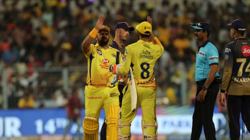 Ravindra Jadeja came out to bat and started hammering boundaries along with Raina, highest run-scorer for CSK scoring 58 and put his team on a comfortable position to clinch their seventh victory in the season.. (Photo: BCCI)