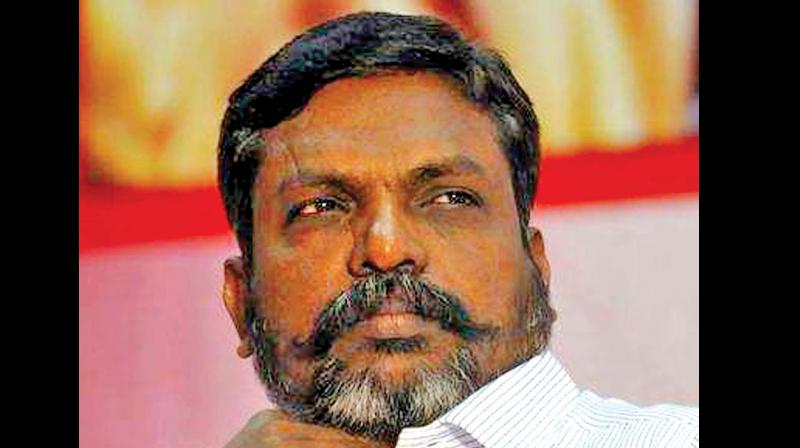 Thiruma criticises PM for dual leadership in AIADMK