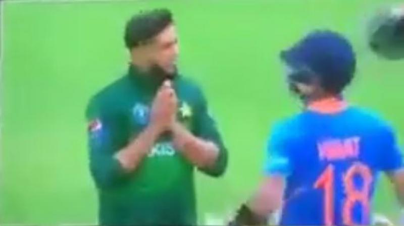 ICC CWC\19: Imad Wasim \begs\ Virat Kohli to get out; watch video