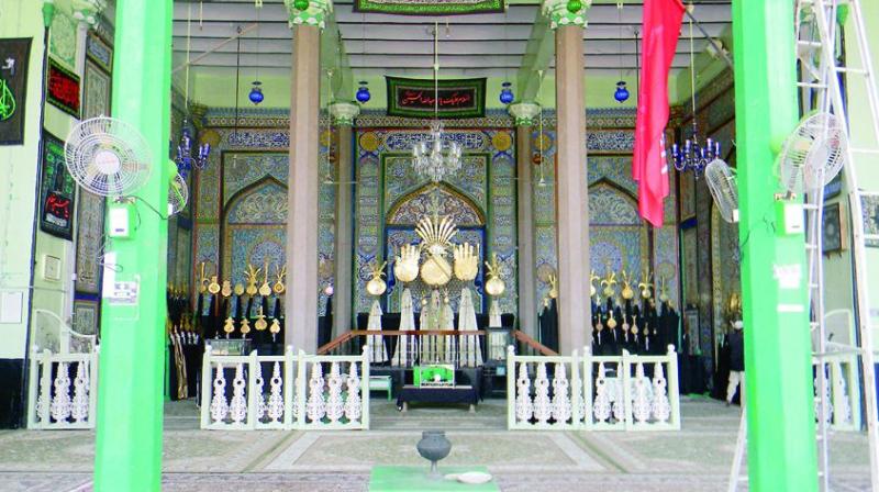 The Badshahi ashoorkhana, built in 1594 by Muhammed Quli Qutb Shah is a mourning place for Shias.