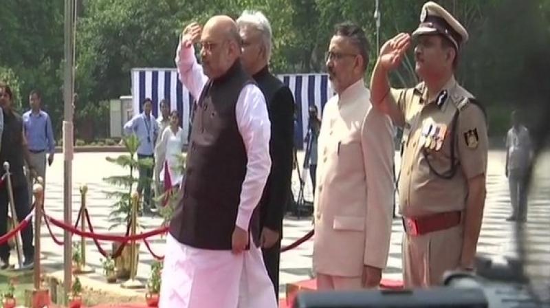 Amit Shah pays tribute at National Police Memorial in Delhi