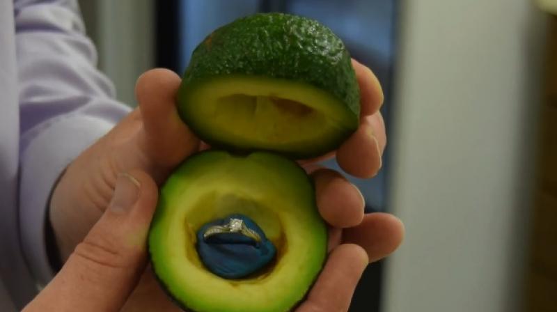 While a food stylist shared pictures of an engagement ring hidden in an avocado, the trend now has its own hashtag (Photo: YouTube)