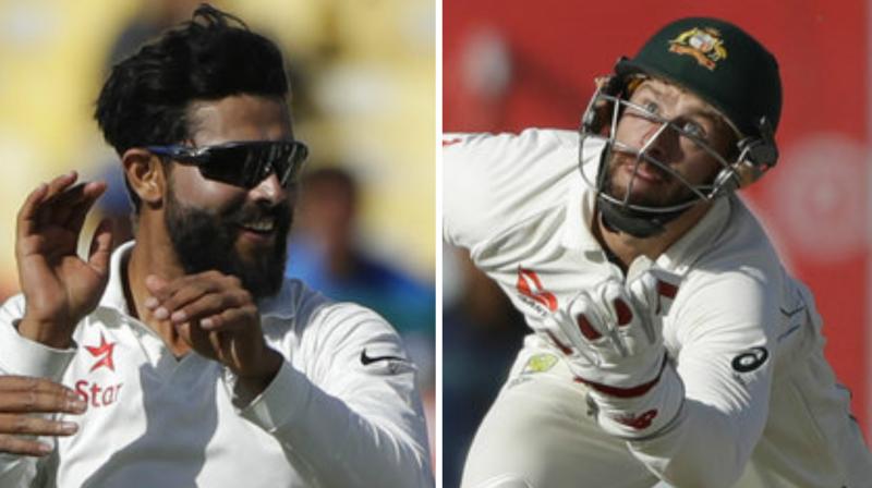 Matthew Wade was having an argument with Ravindra Jadeja, who seemed equally involved before another player pulled him aside. (Photo: AP)