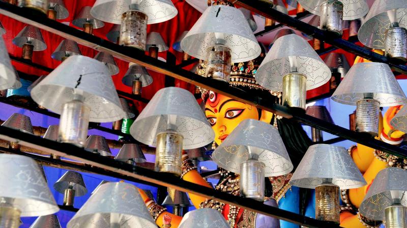Art is celebrated through Durga Puja installations across nation