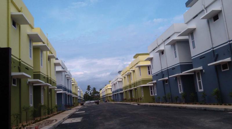 The housing complex for the fishers community at Muttathara